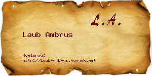 Laub Ambrus névjegykártya