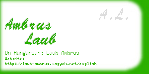 ambrus laub business card
